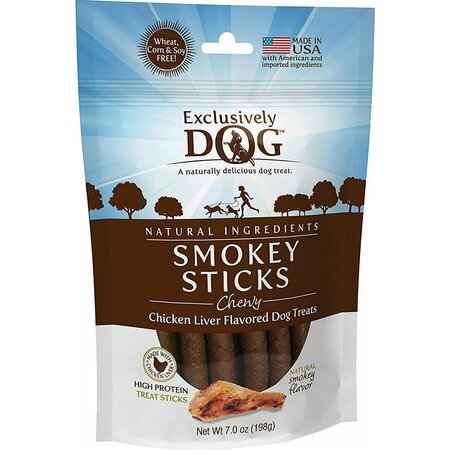 EXCLUSIVELY DOG Meat Treats Chewy Smokey Sticks 43001